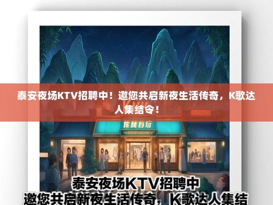 泰安夜场KTV招聘中！邀您共启新夜生活传奇，K歌达人集结令！